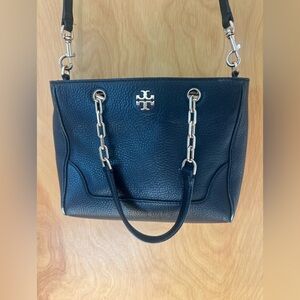 Tory Burch Black Pebbled Leather Shoulder Bag